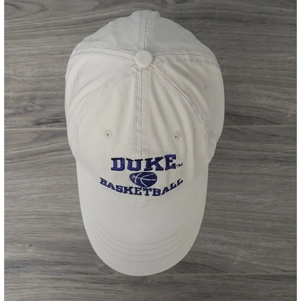 VTG 1995 Headwear By The Game Mens Duke Basketball Fitted Cap Hat Cream 7 1/4